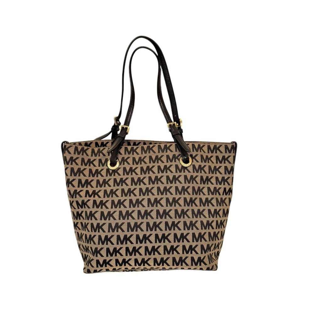 Michael Michael Kors Women's Brown Canvas Shoulder Bag - Picture 1 of 16
